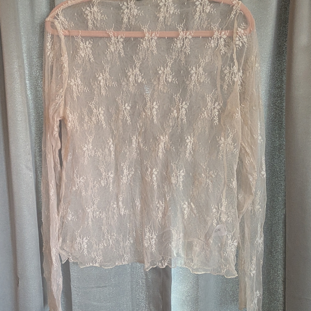 Wild Fable Lace Sheer Blouse - Cream